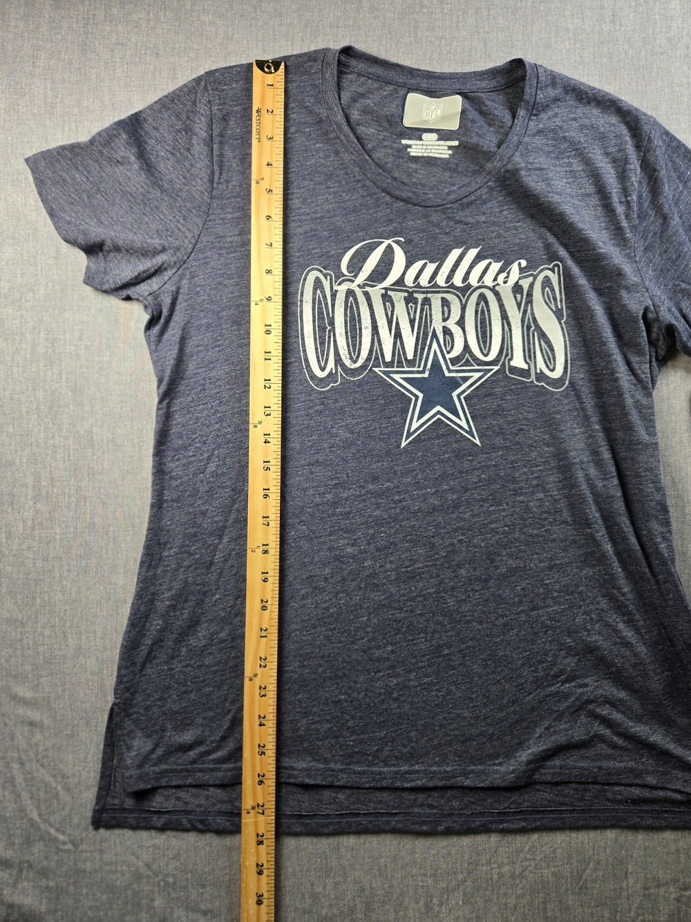 NFL Women's Navy Heather Crewneck Shirt - Picture 5 of 8
